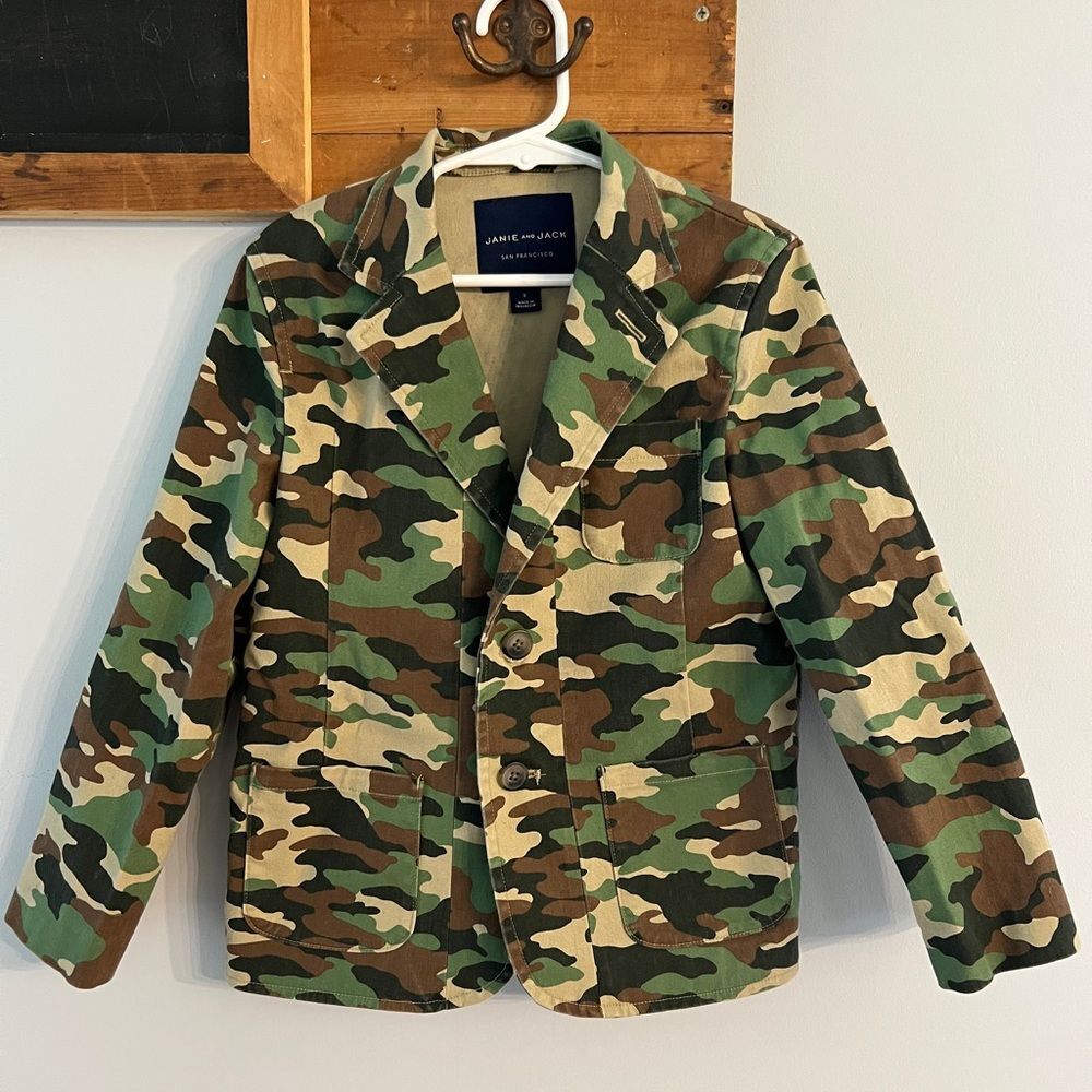 Janie and Jack Boys Camo Blazer Jacket Size 6